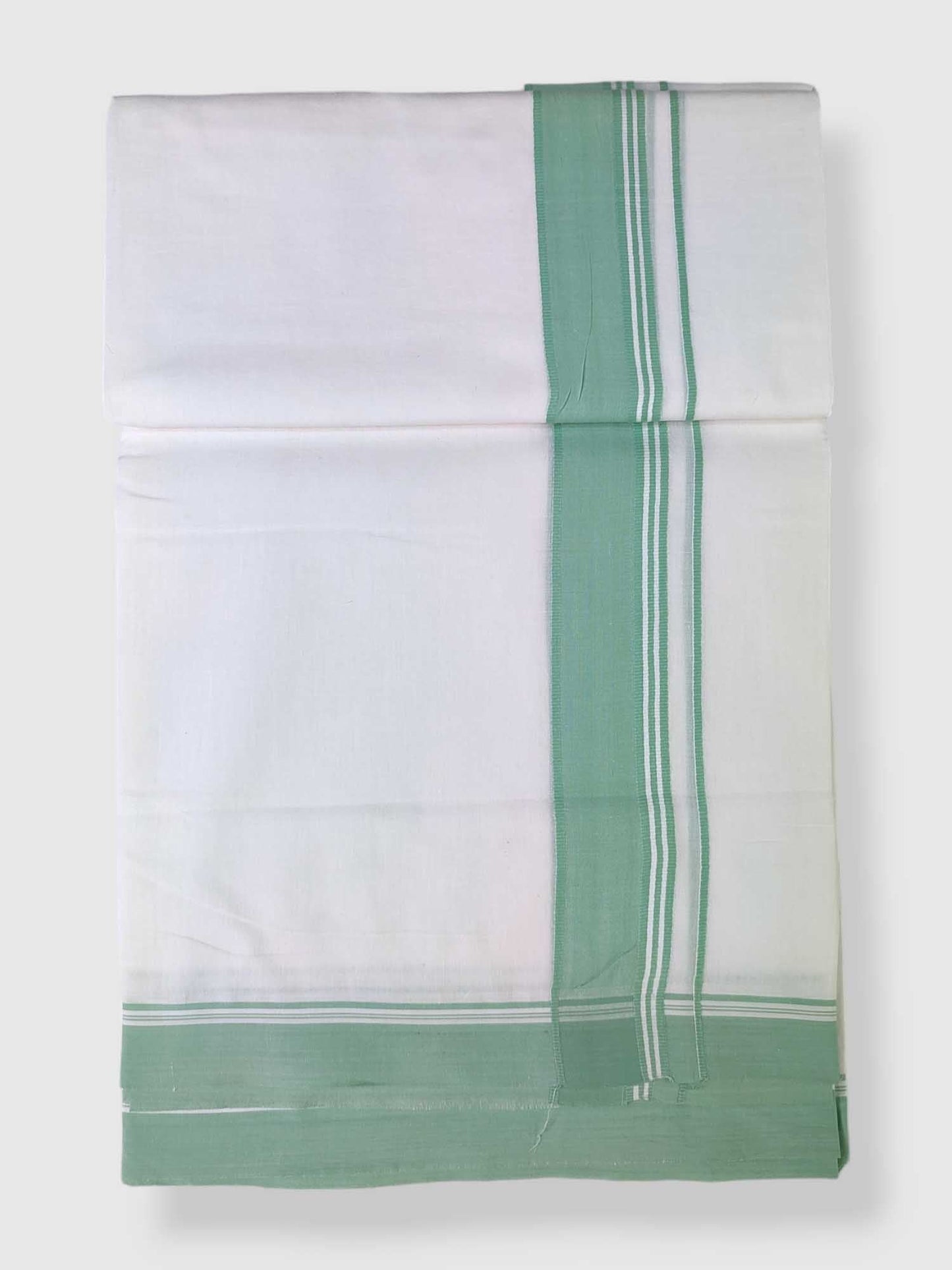 Pure White Cotton Men's Double Dhoti