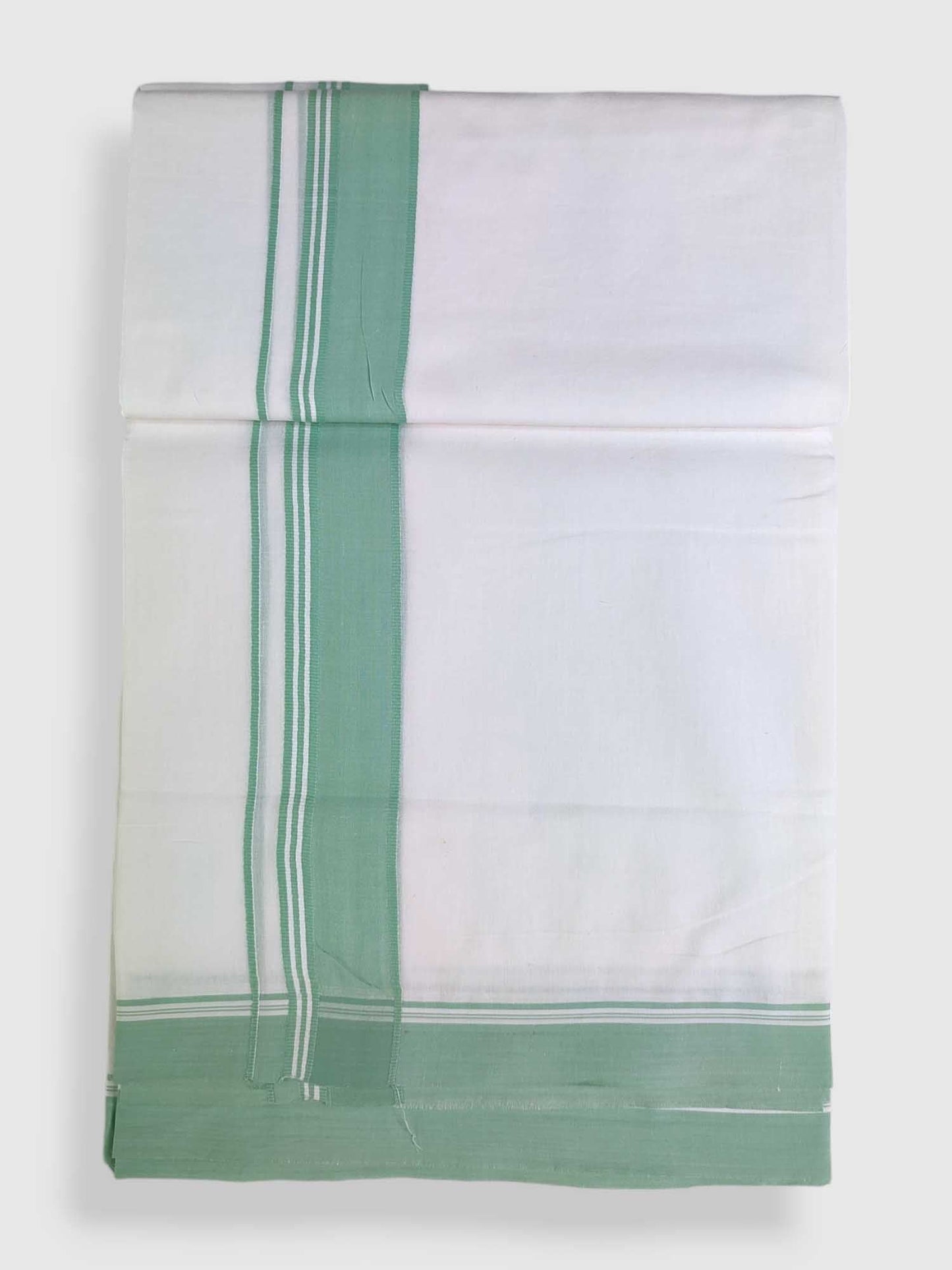 Pure White Cotton Men's Double Dhoti