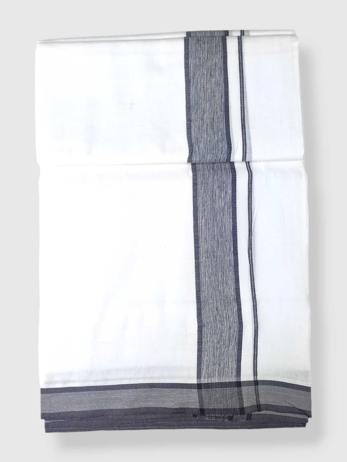 Pure White Cotton Men's Double Dhoti