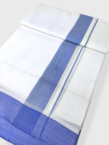 Pure White Cotton Men's Double Dhoti