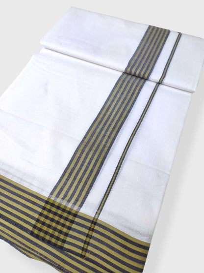 Pure White Cotton Men's Double Dhoti