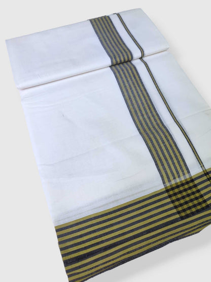 Pure White Cotton Men's Double Dhoti