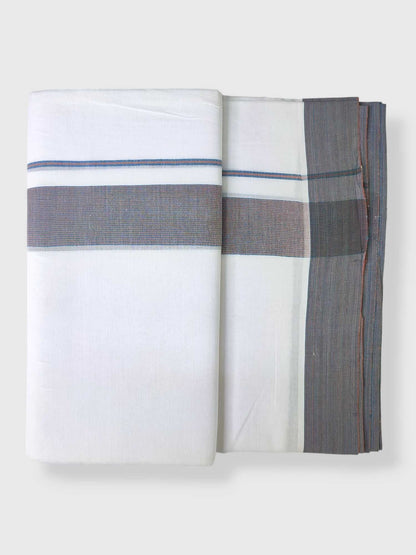 Pure White Cotton Men's Double Dhoti