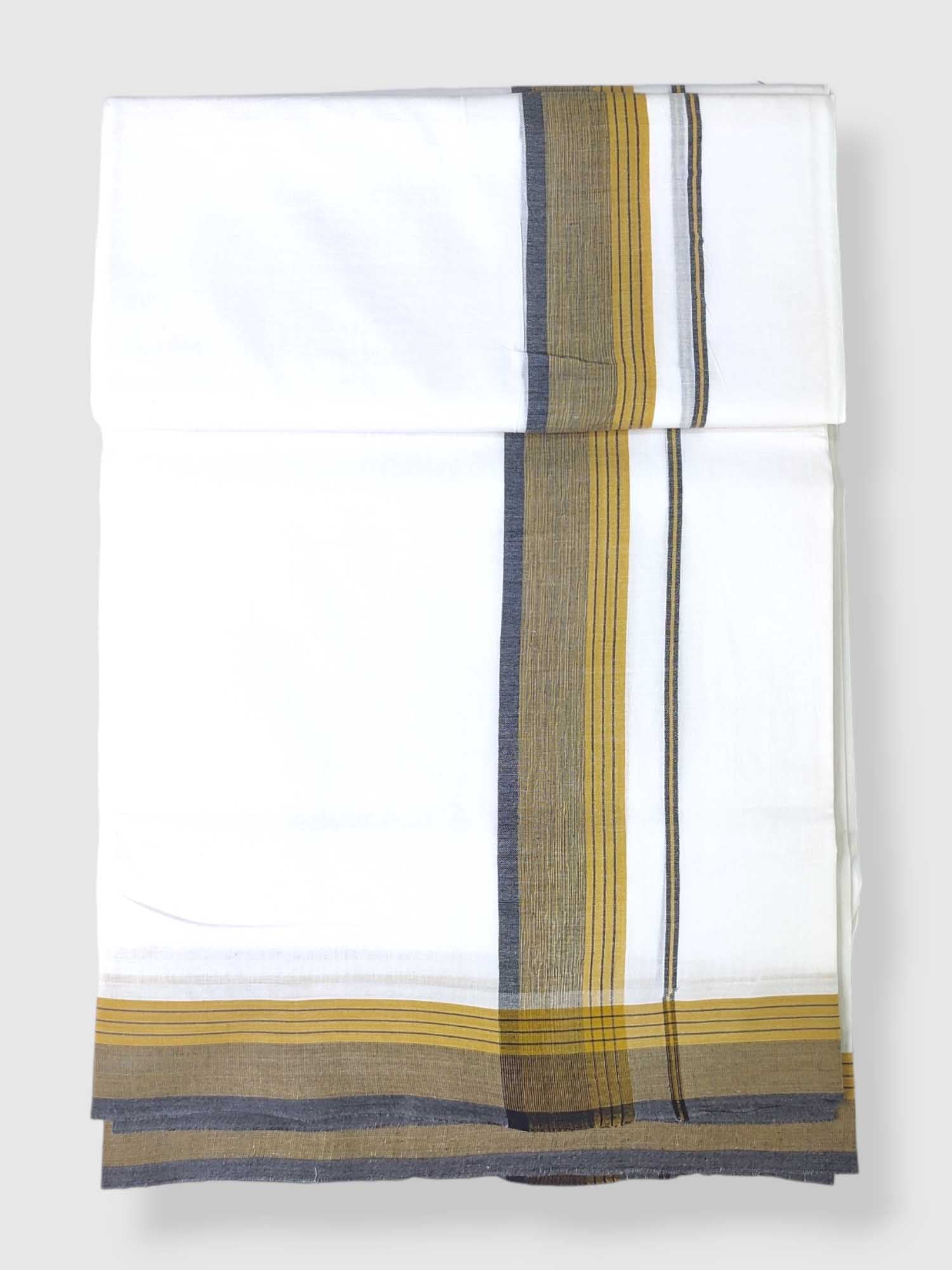 Pure White Cotton Men's Double Dhoti