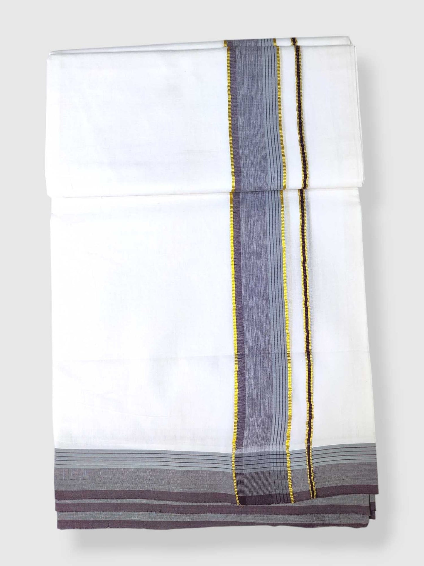 Pure White Cotton Men's Double Dhoti