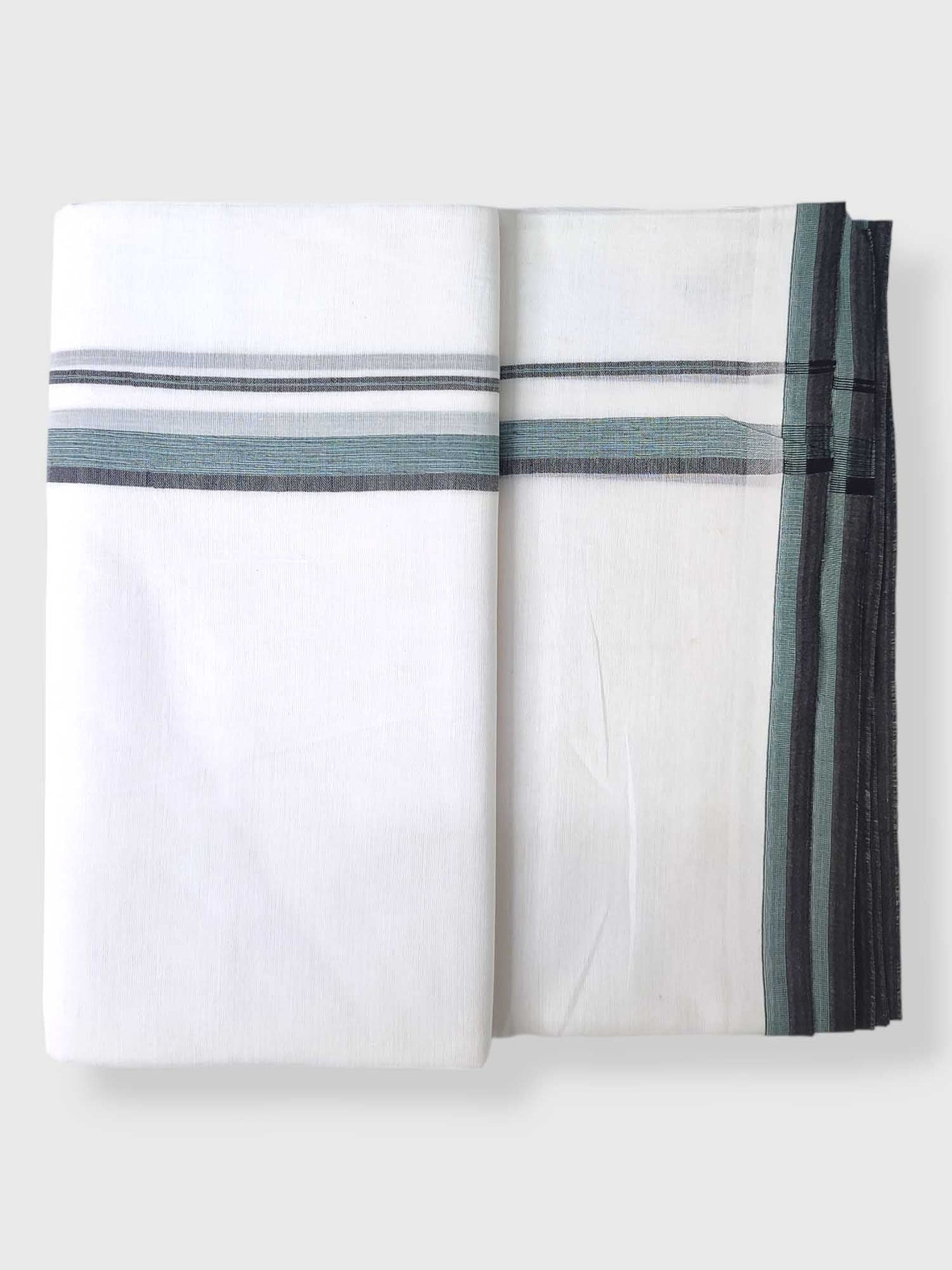 Pure White Cotton Men's Double Dhoti