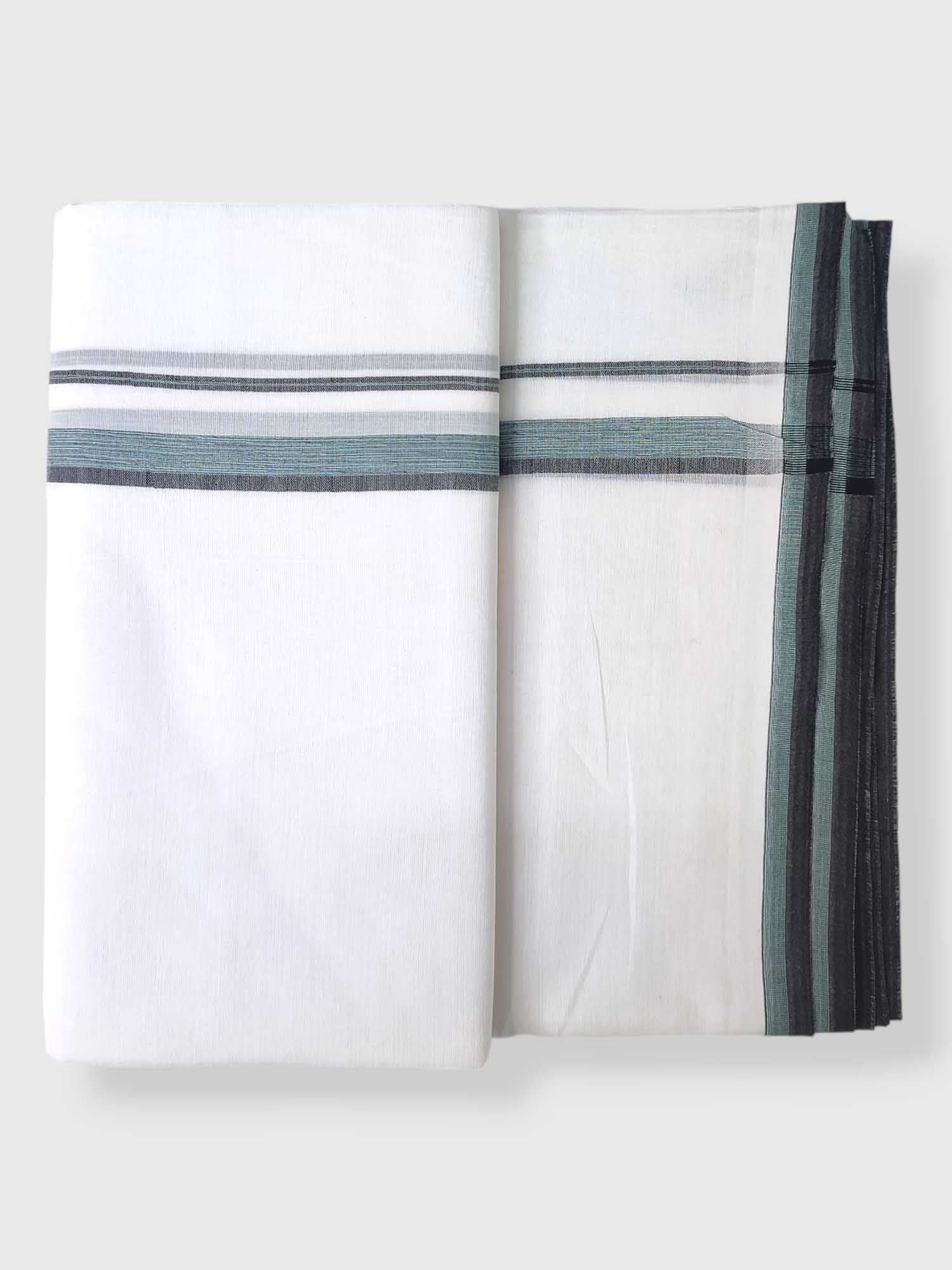 Pure White Cotton Men's Double Dhoti