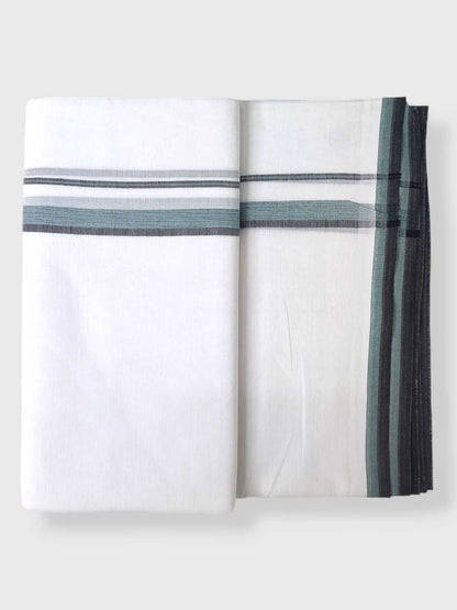 Pure White Cotton Men's Double Dhoti