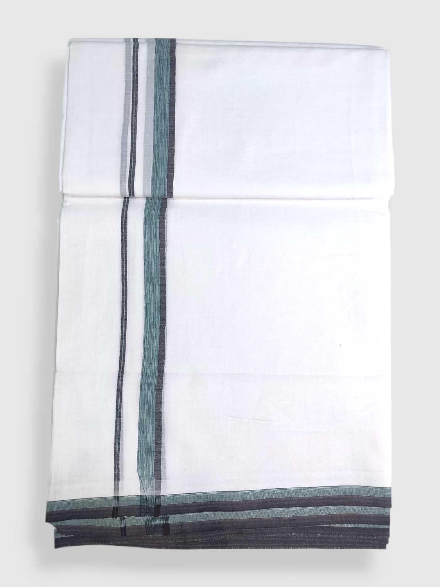 Pure White Cotton Men's Double Dhoti