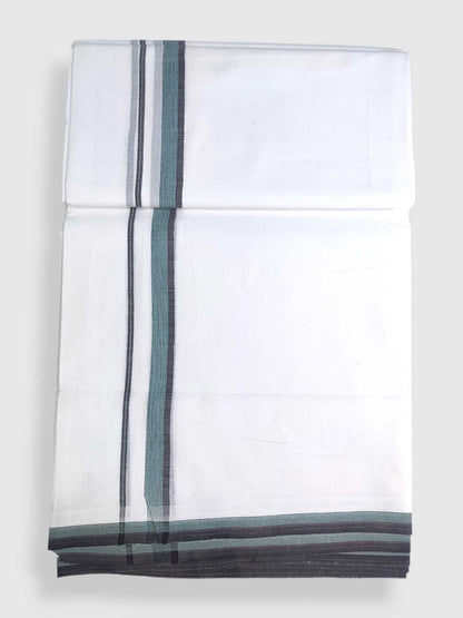 Pure White Cotton Men's Double Dhoti