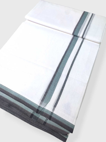 Pure White Cotton Men's Double Dhoti