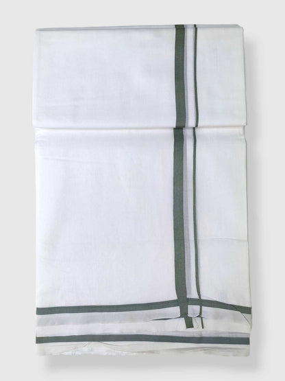 Pure White Cotton Men's Double Dhoti