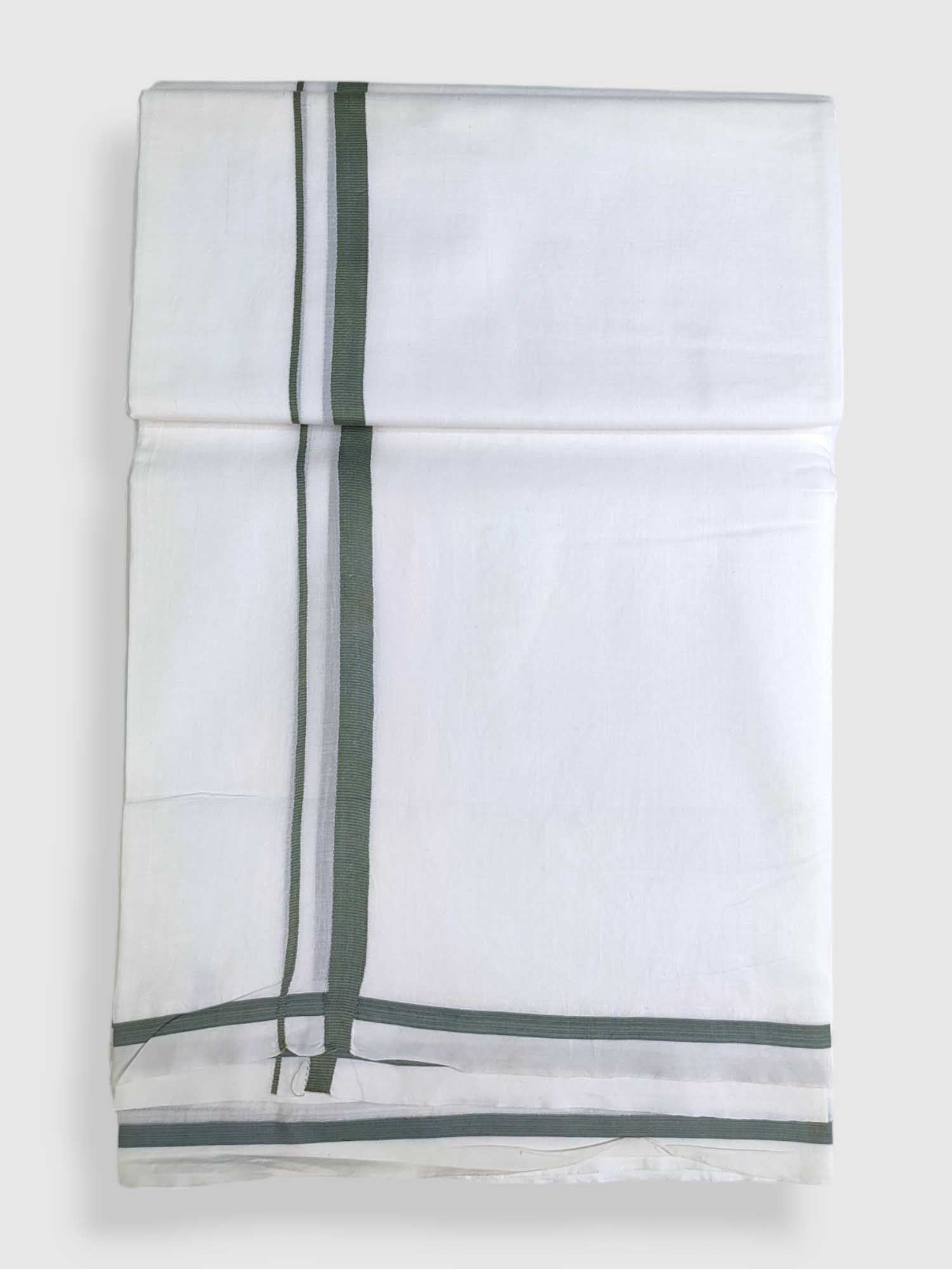 Pure White Cotton Men's Double Dhoti