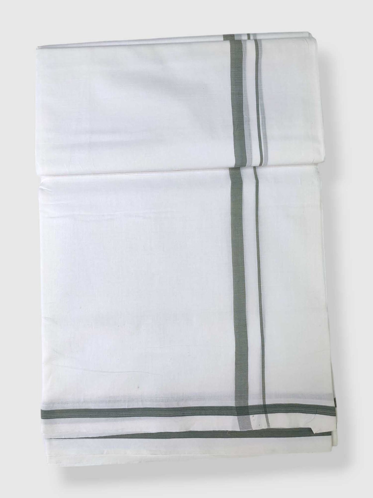 Pure White Cotton Men's Double Dhoti