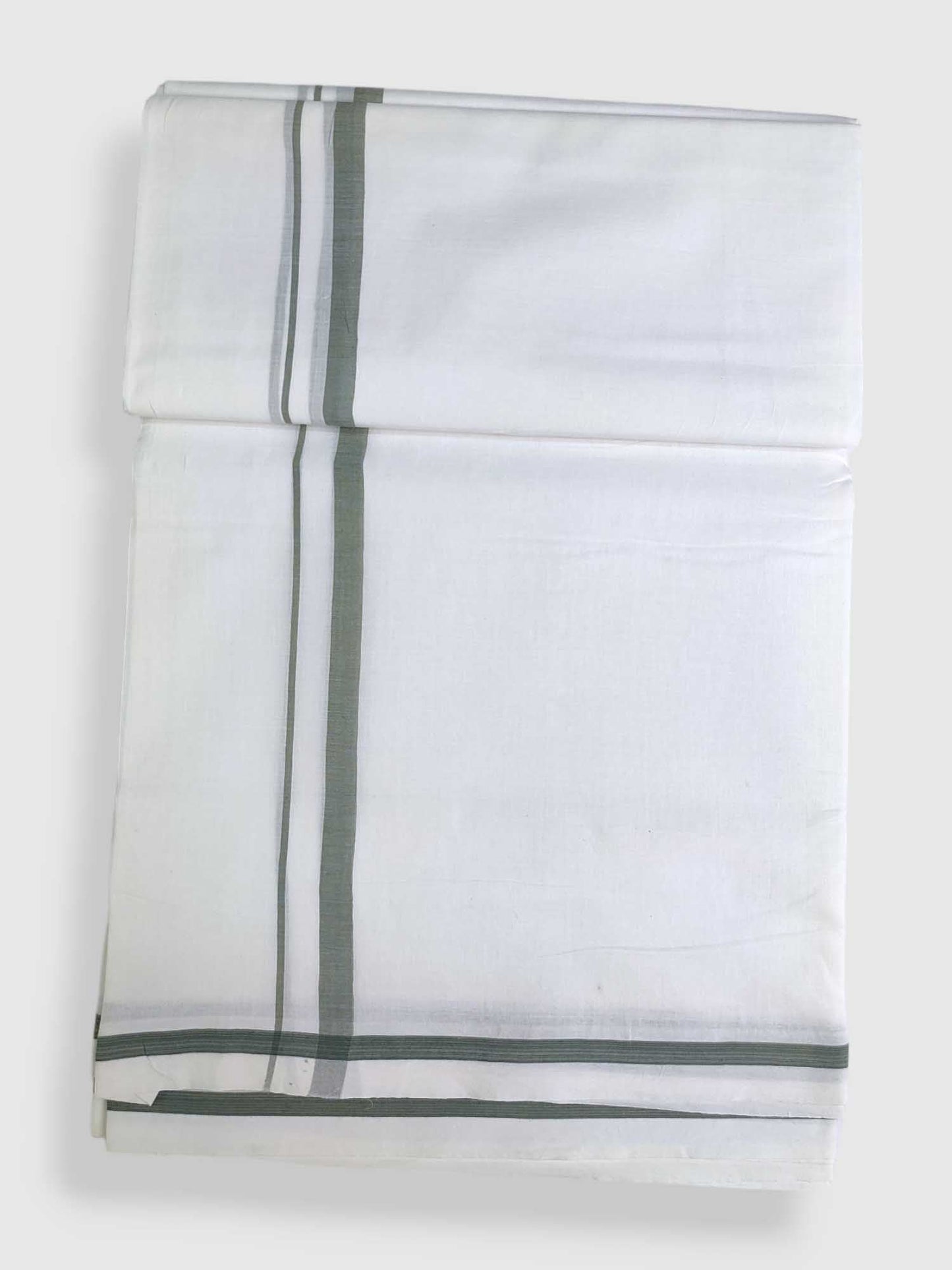 Pure White Cotton Men's Double Dhoti