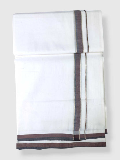 Pure White Cotton Men's Double Dhoti