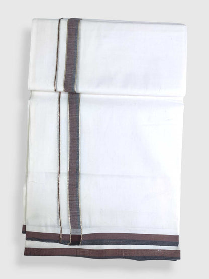 Pure White Cotton Men's Double Dhoti