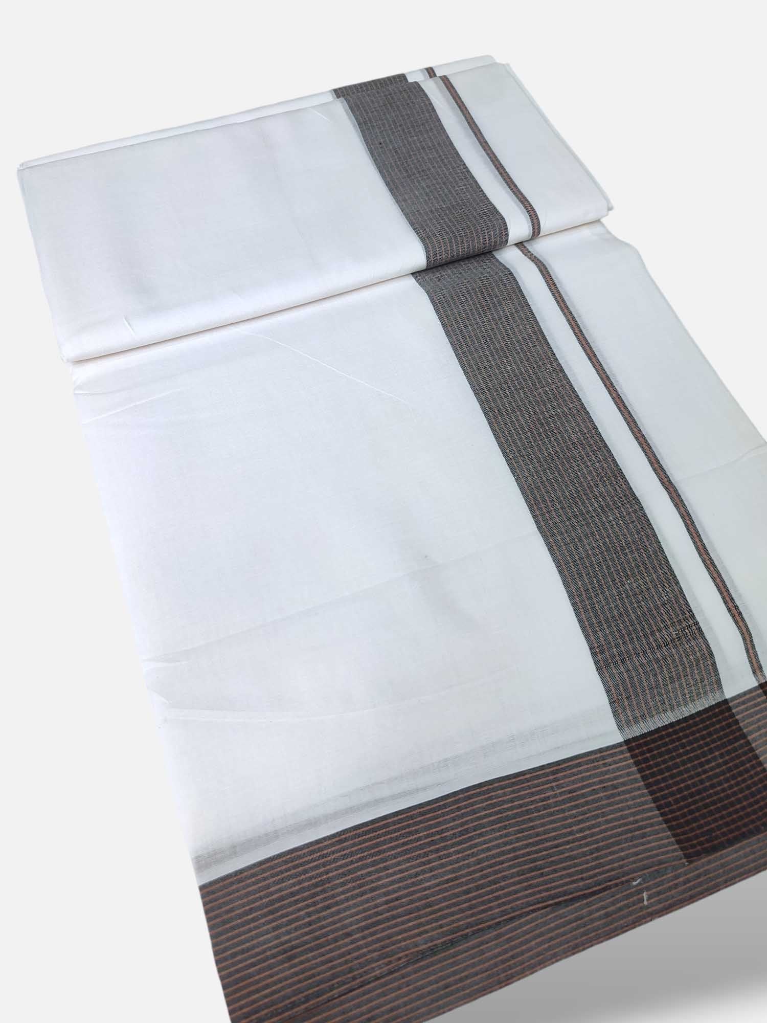 Pure White Cotton Men's Double Dhoti