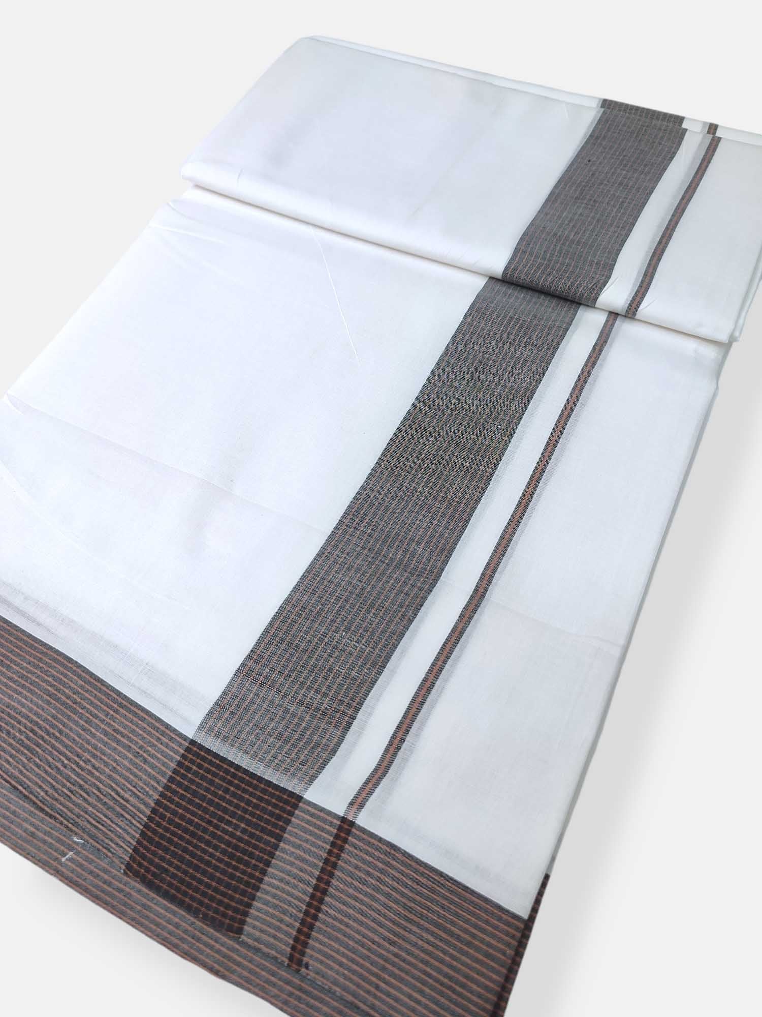 Pure White Cotton Men's Double Dhoti