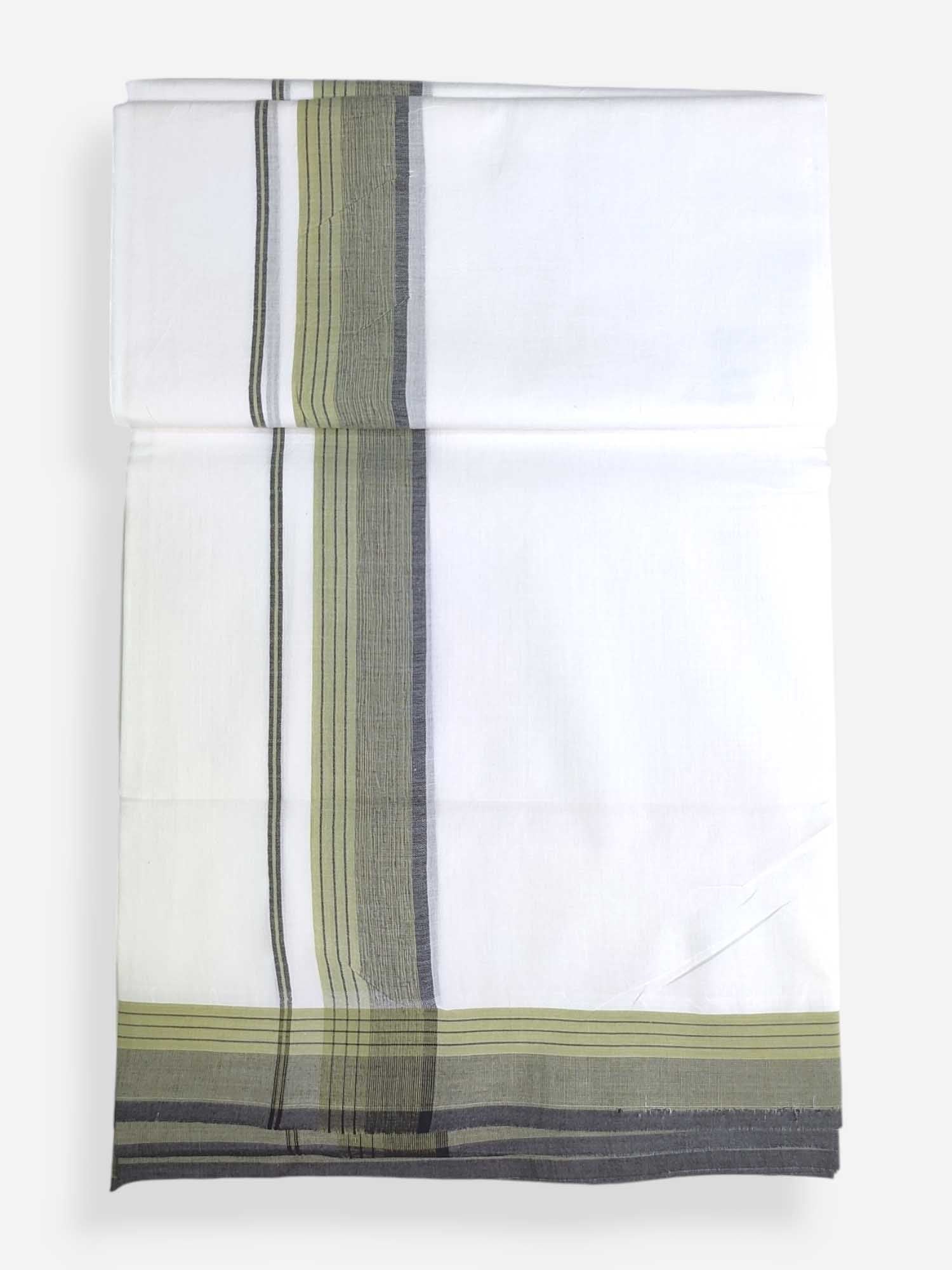 Pure White Cotton Men's Double Dhoti