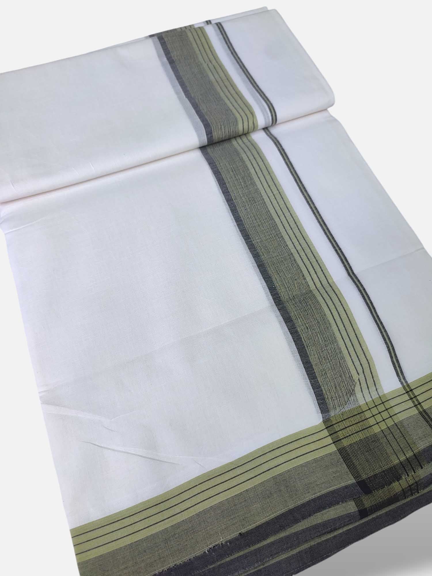 Pure White Cotton Men's Double Dhoti