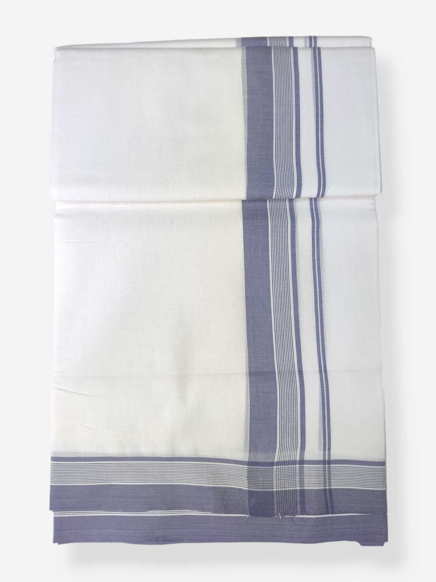 Pure White Cotton Men's Double Dhoti