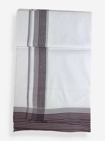 Pure White Cotton Men's Double Dhoti