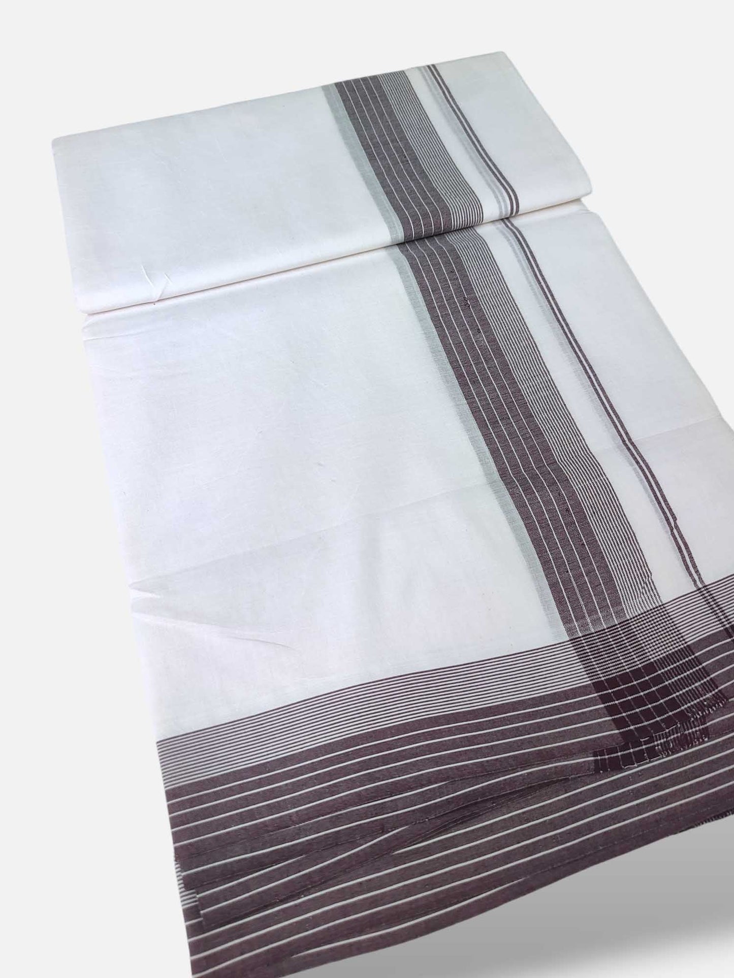 Pure White Cotton Men's Double Dhoti