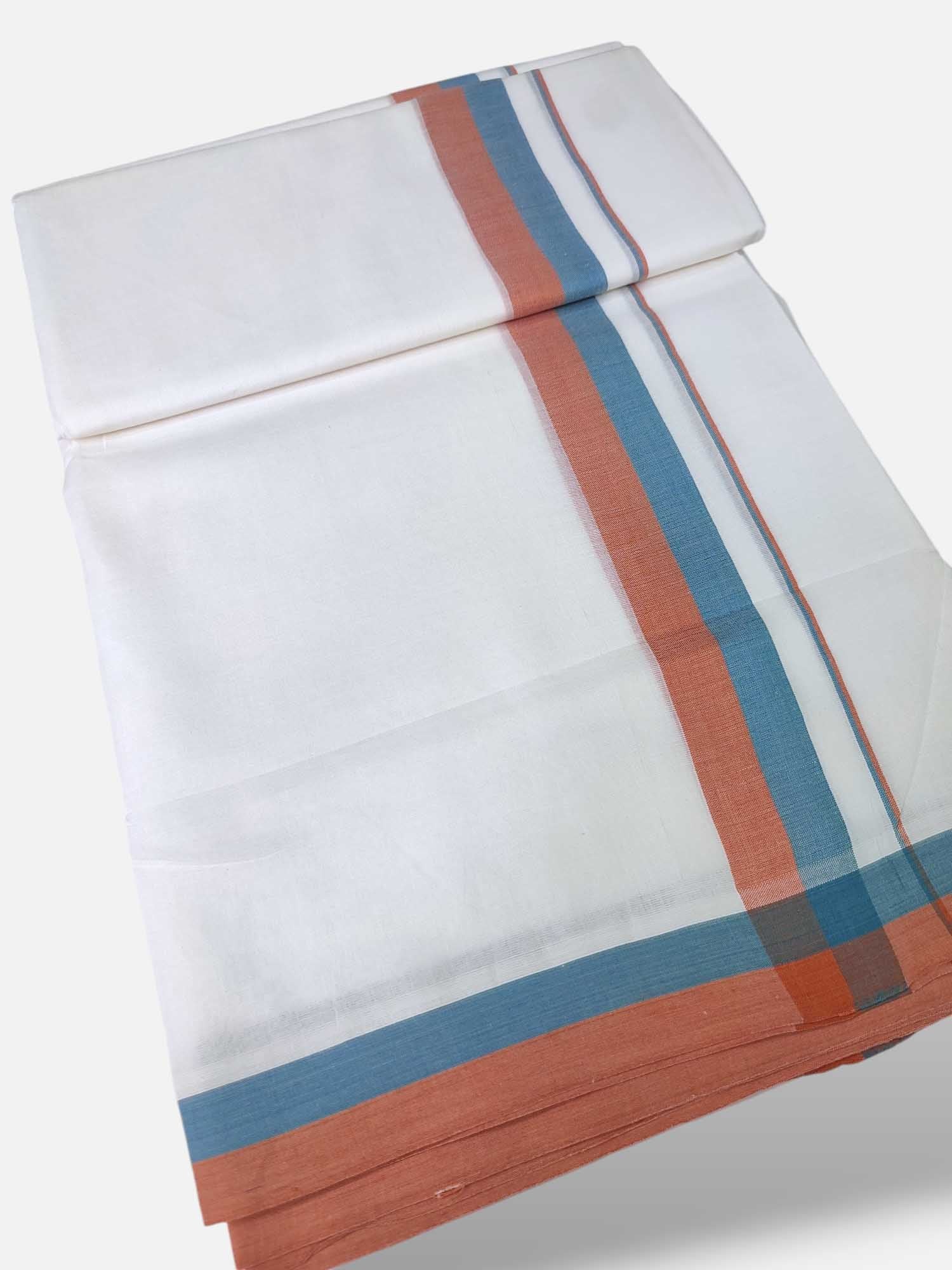 Pure White Cotton Men's Double Dhoti