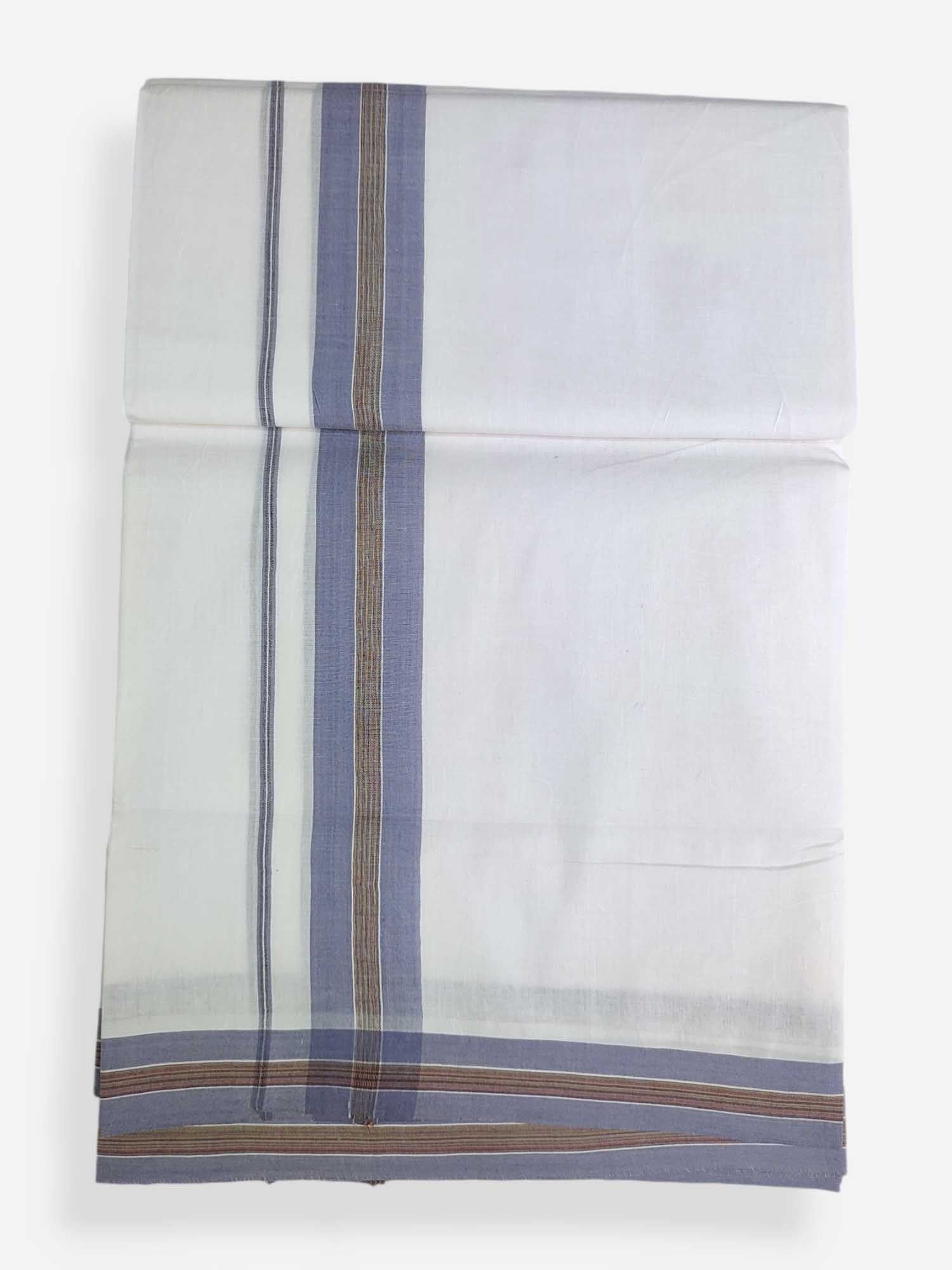 Pure White Cotton Men's Double Dhoti