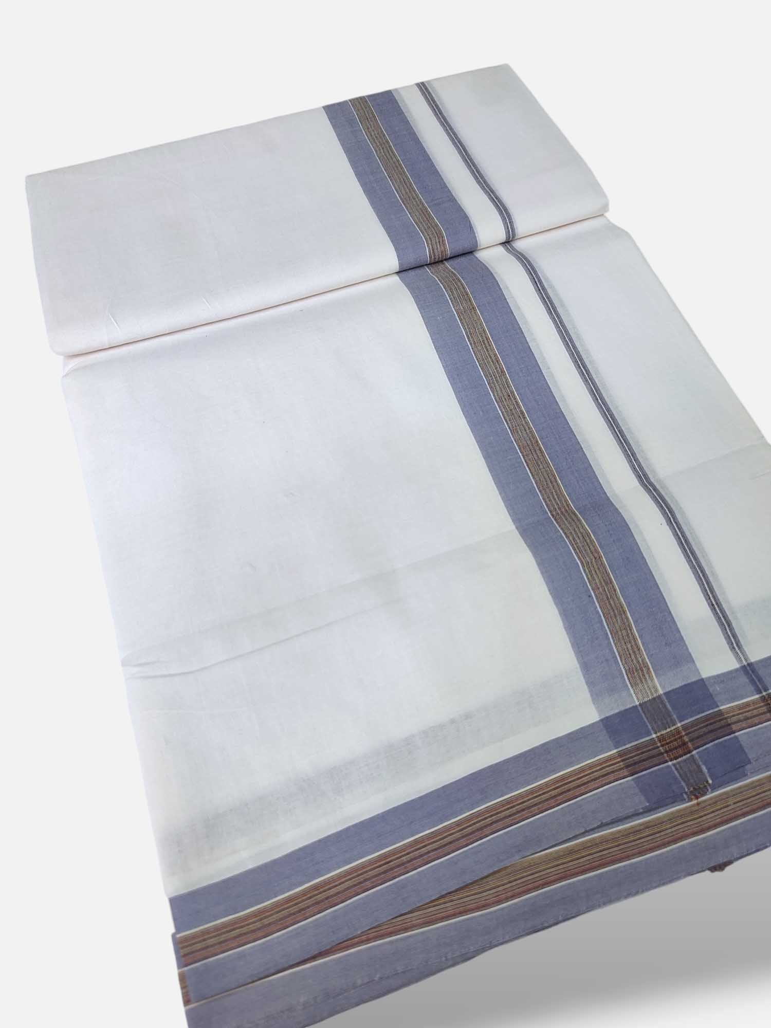 Pure White Cotton Men's Double Dhoti