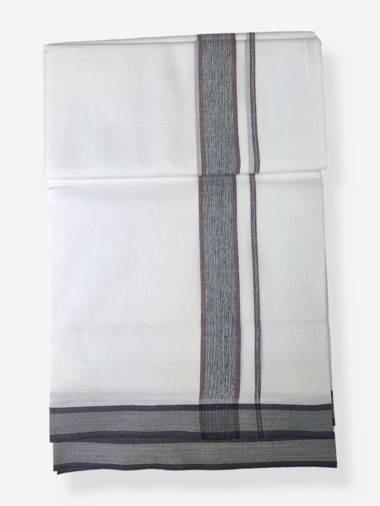 Pure White Cotton Men's Double Dhoti