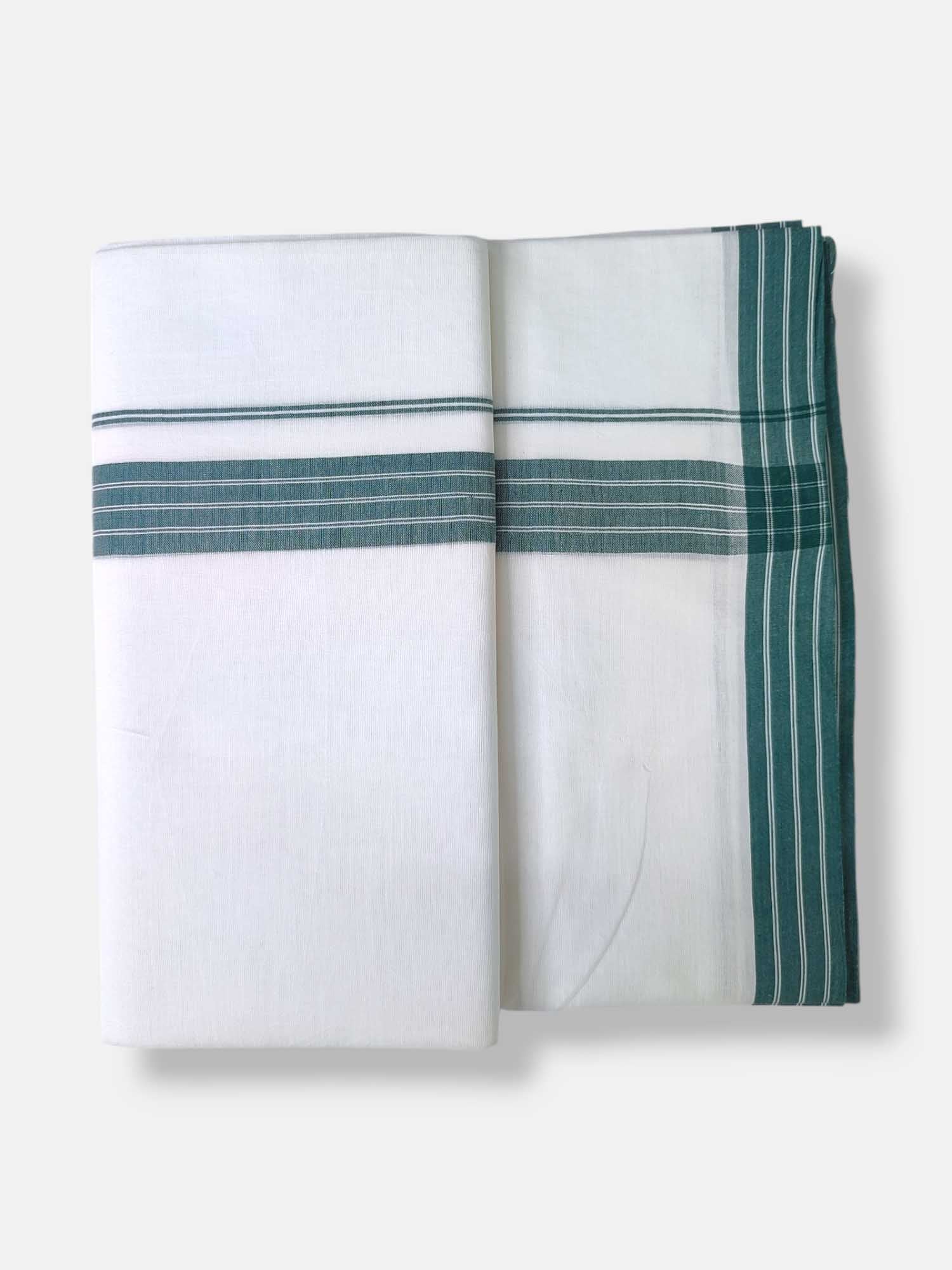 Pure White Cotton Men's Double Dhoti