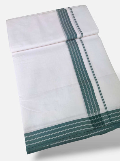 Pure White Cotton Men's Double Dhoti