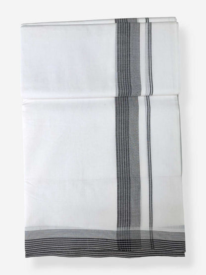 Pure White Cotton Men's Double Dhoti