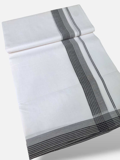 Pure White Cotton Men's Double Dhoti