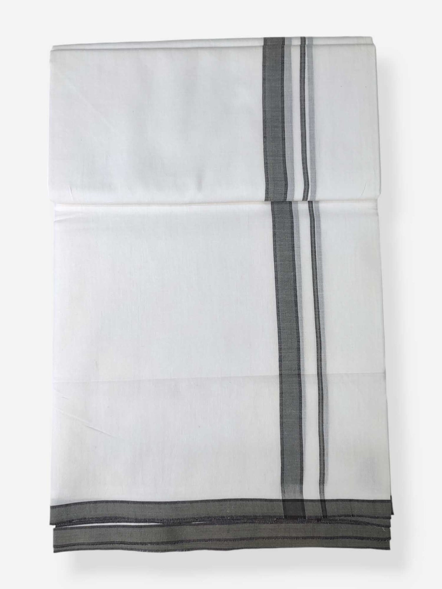 Pure White Cotton Men's Double Dhoti