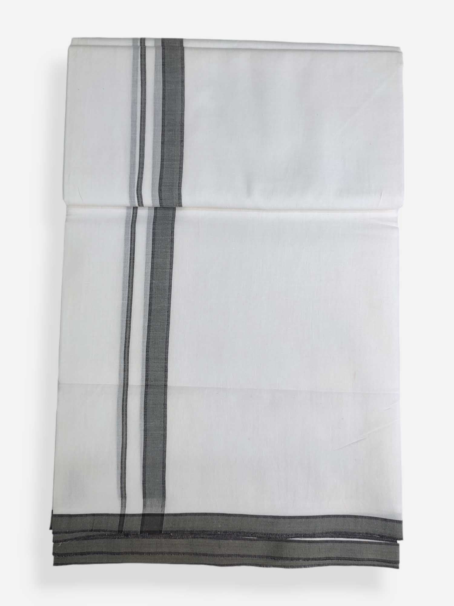 Pure White Cotton Men's Double Dhoti