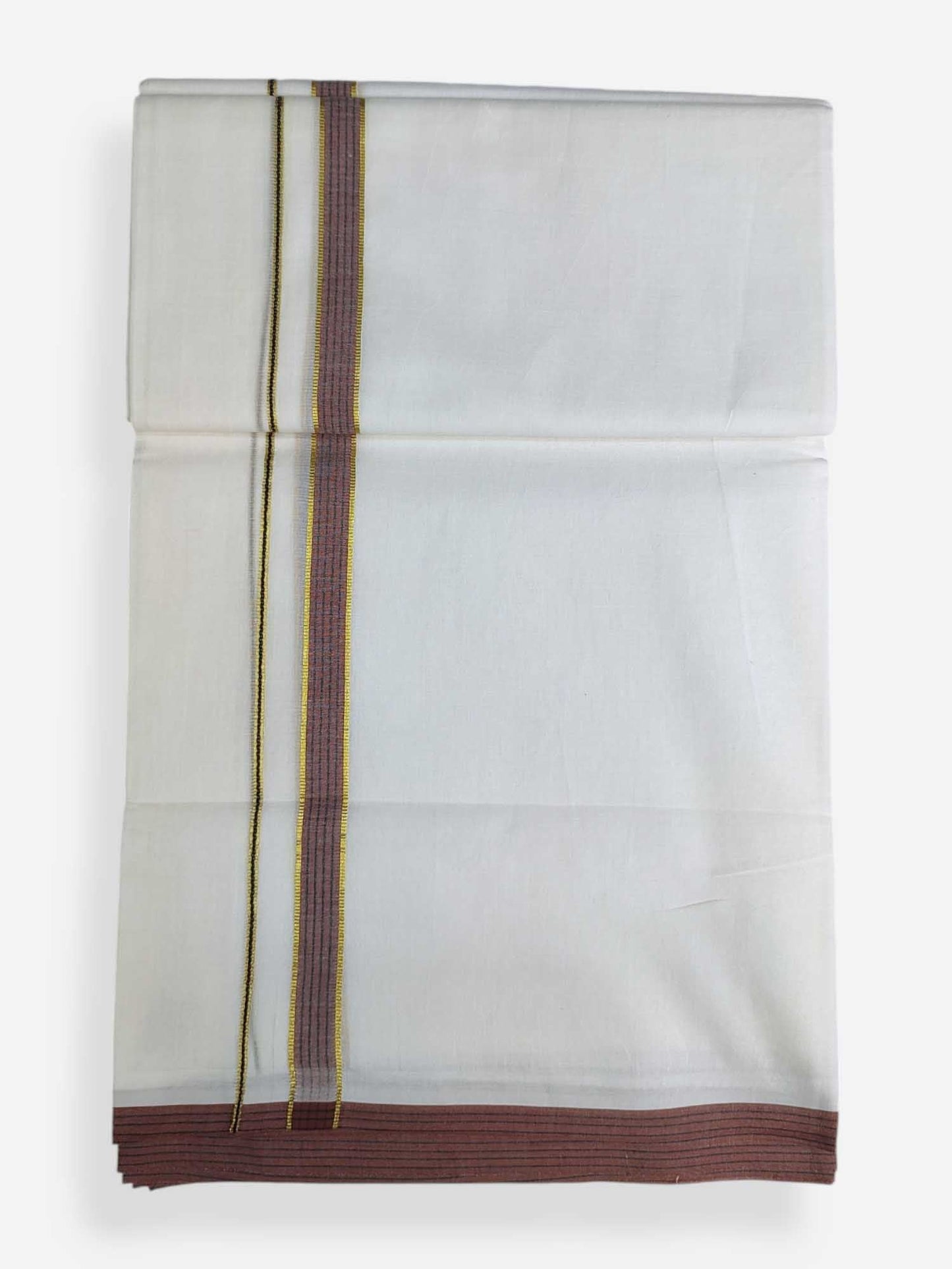 Pure White Cotton Men's Double Dhoti