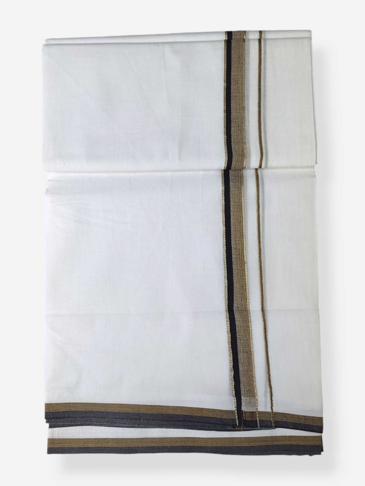 Pure White Cotton Men's Double Dhoti