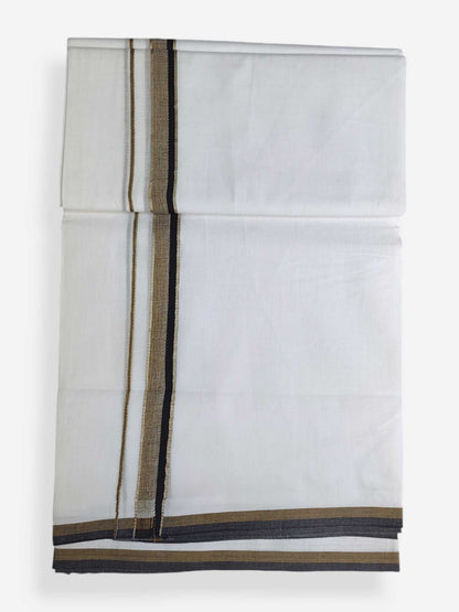 Pure White Cotton Men's Double Dhoti