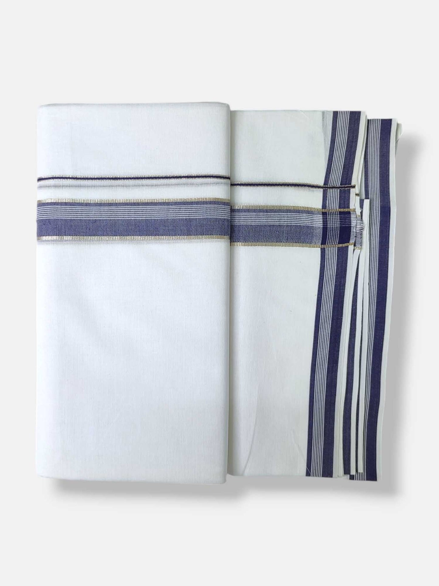 Pure White Cotton Men's Double Dhoti