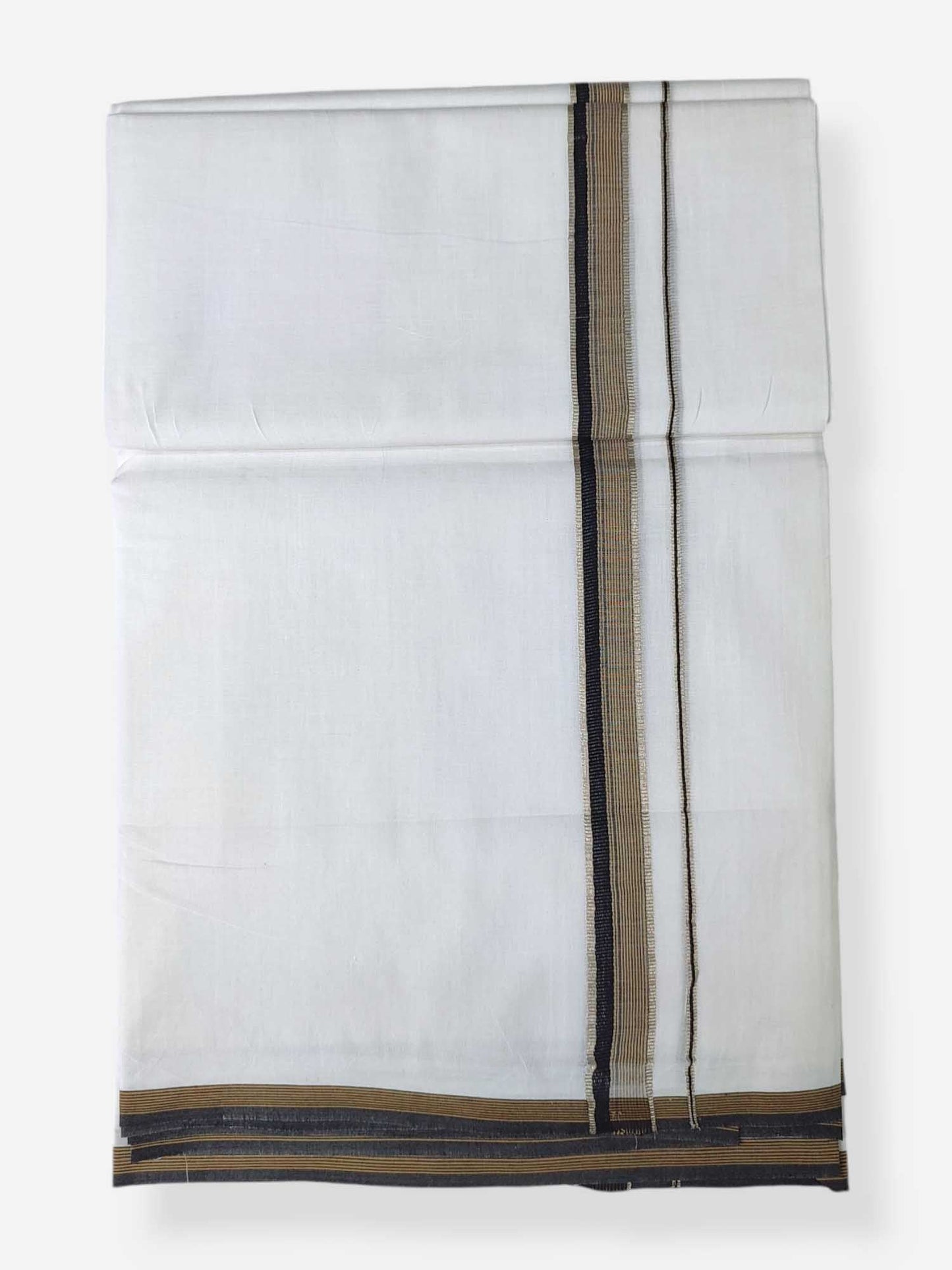 Pure White Cotton Men's Double Dhoti