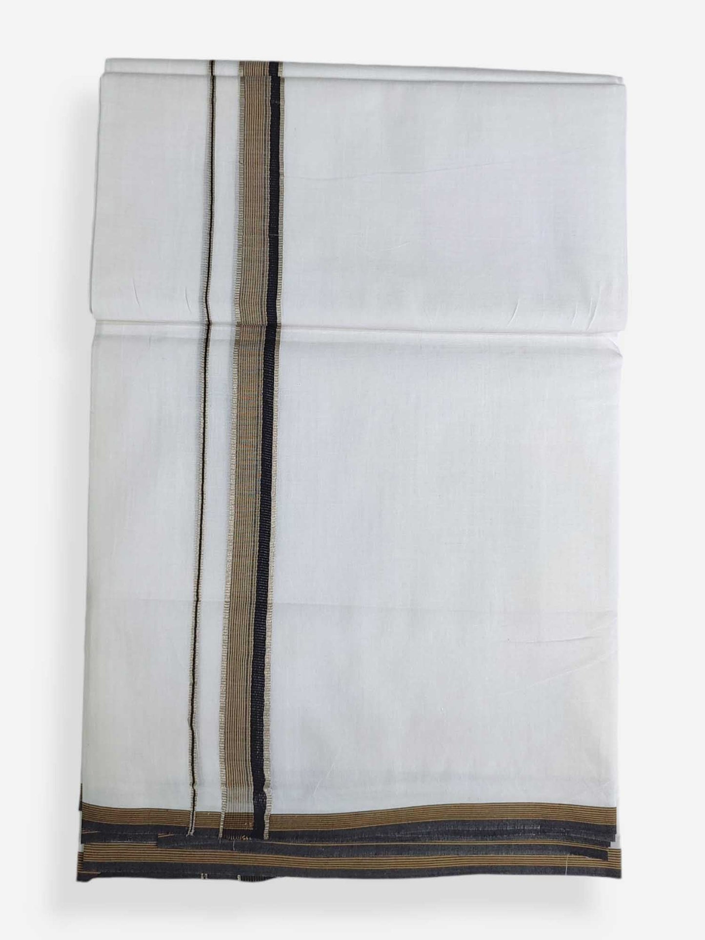 Pure White Cotton Men's Double Dhoti