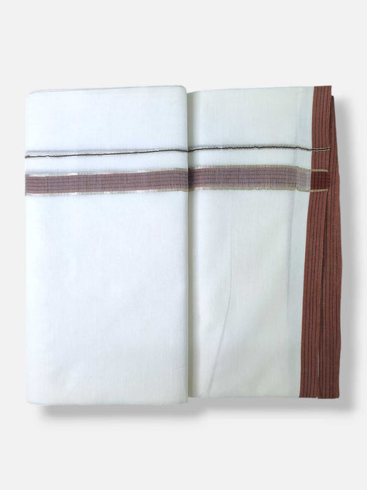 Pure White Cotton Men's Double Dhoti