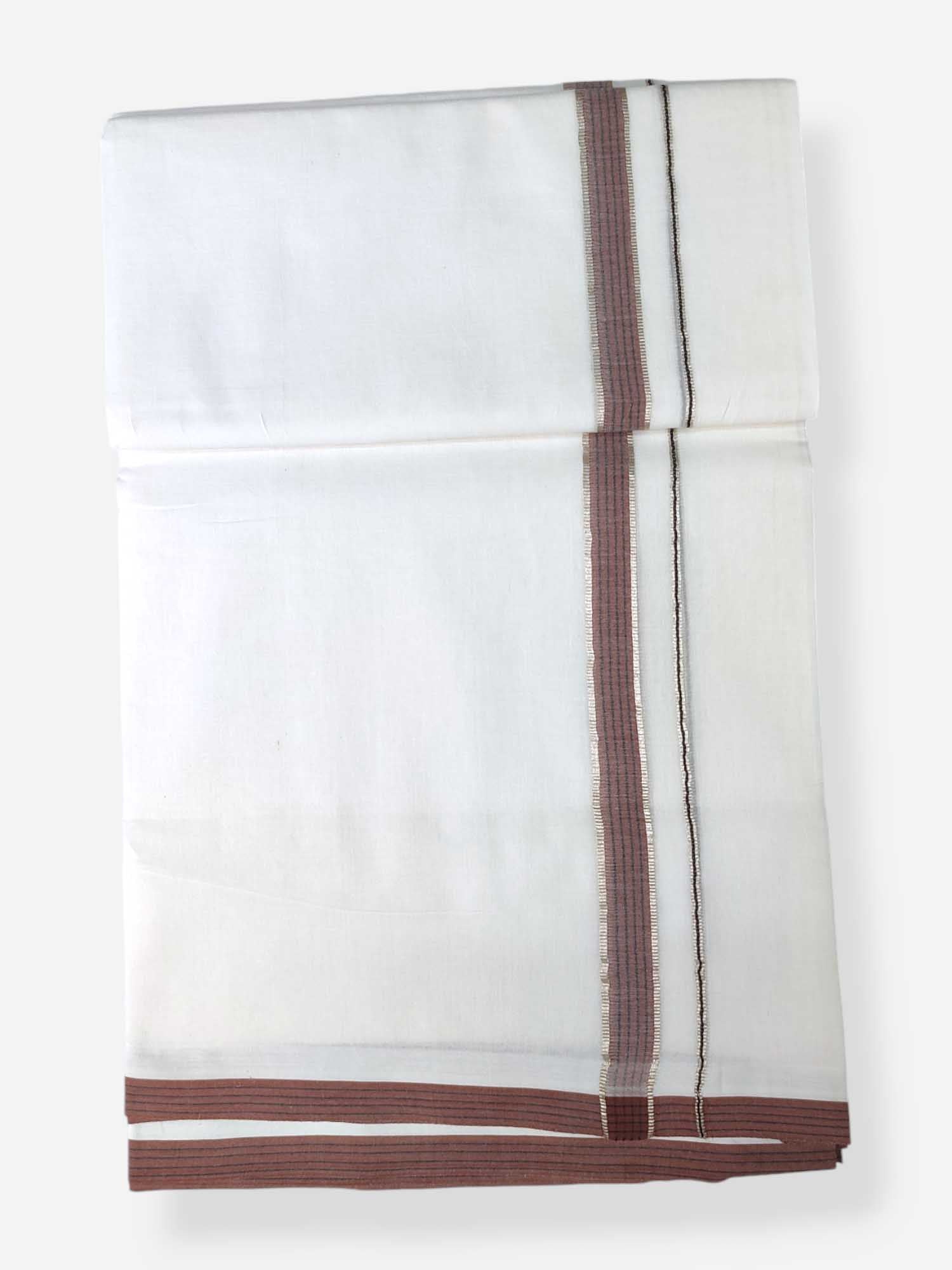 Pure White Cotton Men's Double Dhoti