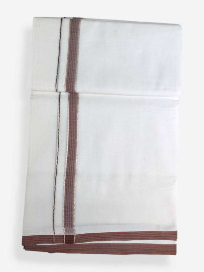 Pure White Cotton Men's Double Dhoti