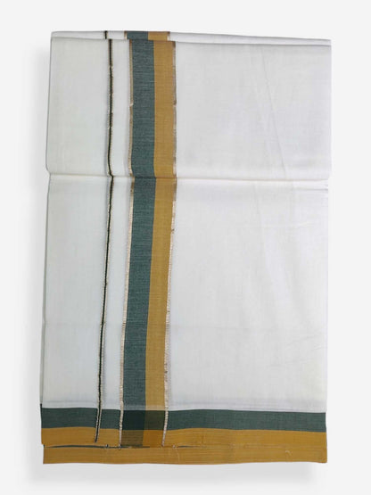 Pure White Cotton Men's Double Dhoti