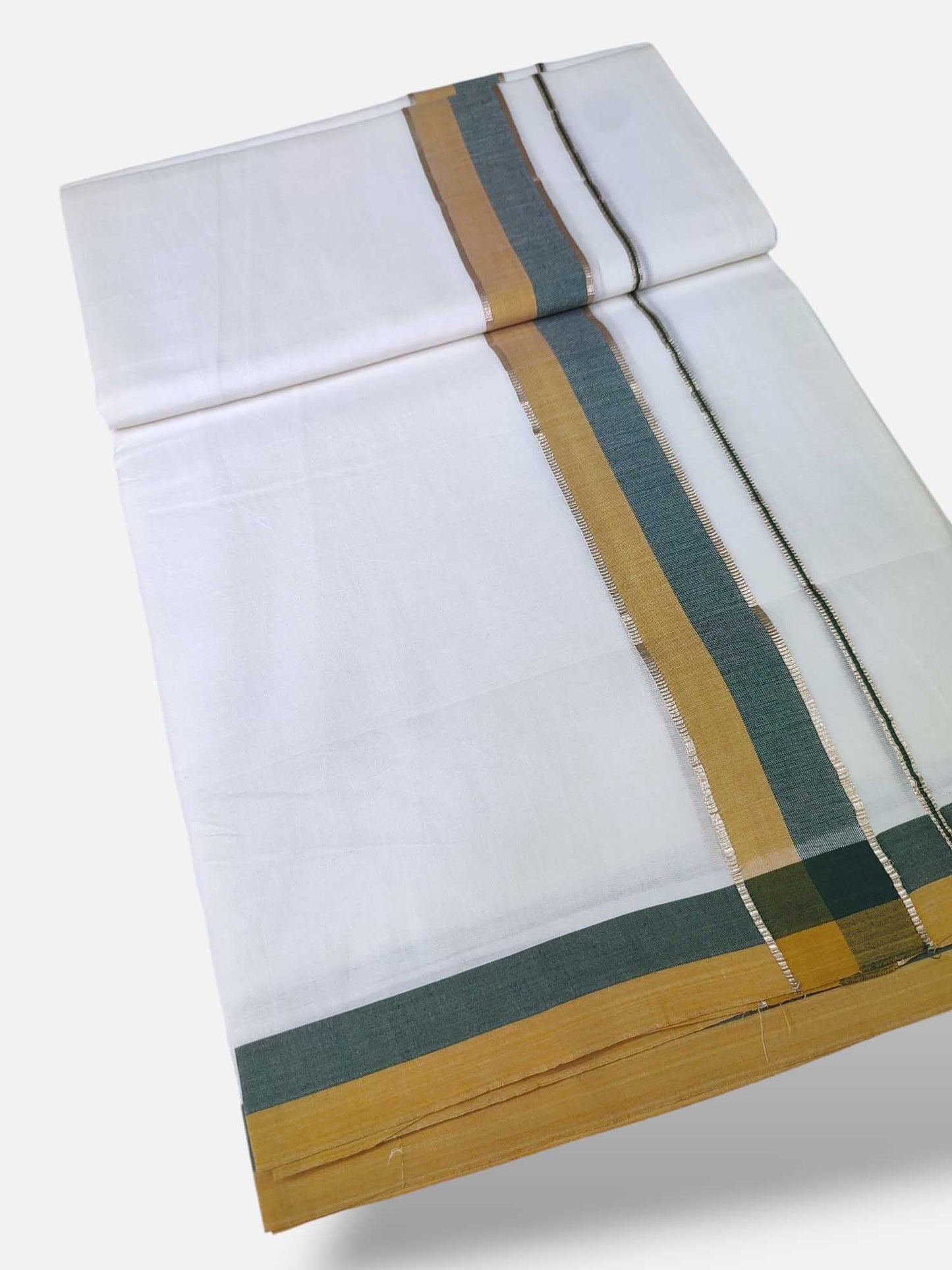 Pure White Cotton Men's Double Dhoti