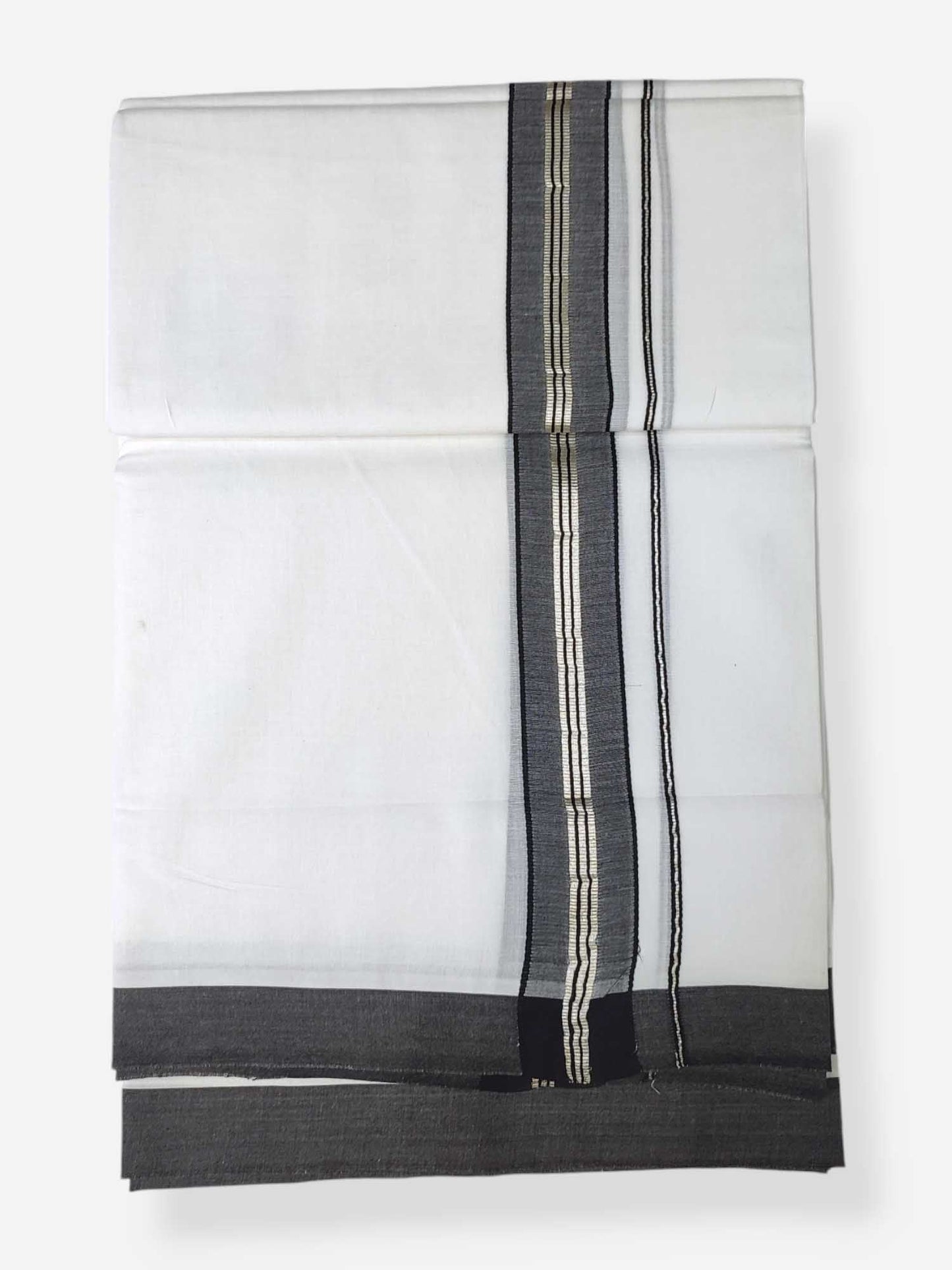 Pure White Cotton Men's Double Dhoti